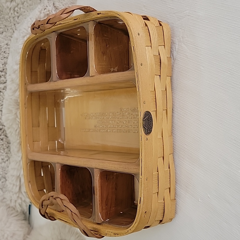Vintage Peterboro Basket Co. Divided Picnic Charcuterie Organizer